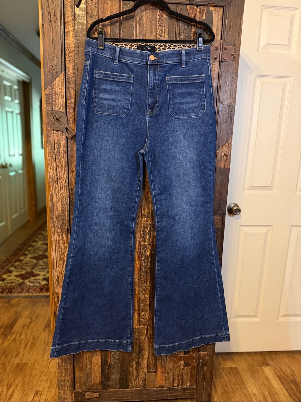 Risen Jeans 1XL High Rise Flare Wide Leg Denim Stretch 70’s inspired